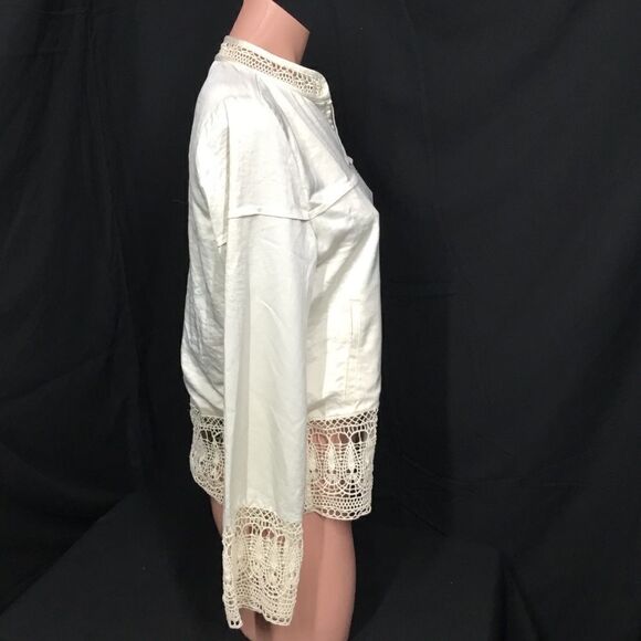 Hinge Lace Trim Bomber Jacket (A2) - Picture 3 of 8